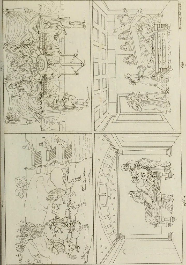 An illustration from Mythologische Gallerie; eine Sammlung von mehr als 750 antiken Denkmälern, Statuen, geschnittenen Steinen, Münzen und Gemälden, auf den 191 Original-Kupferblättern der französischen Ausg, 1848, leaf 376