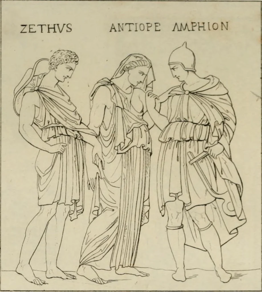 An illustration from Mythologische Gallerie; eine Sammlung von mehr als 750 antiken Denkmälern, Statuen, geschnittenen Steinen, Münzen und Gemälden, auf den 191 Original-Kupferblättern der französischen Ausg, 1848, leaf 382