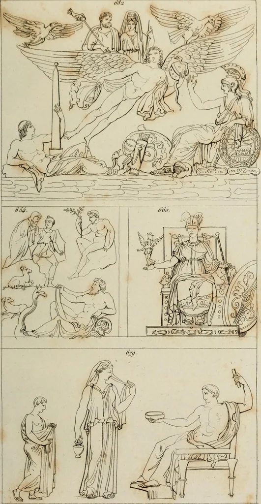 An illustration from Mythologische Gallerie; eine Sammlung von mehr als 750 antiken Denkmälern, Statuen, geschnittenen Steinen, Münzen und Gemälden, auf den 191 Original-Kupferblättern der französischen Ausg, 1848, leaf 388