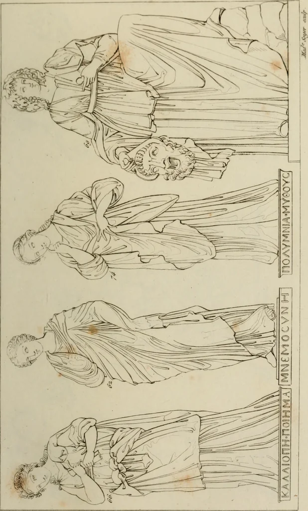 An illustration from Mythologische Gallerie; eine Sammlung von mehr als 750 antiken Denkmälern, Statuen, geschnittenen Steinen, Münzen und Gemälden, auf den 191 Original-Kupferblättern der französischen Ausg, 1848, leaf 54