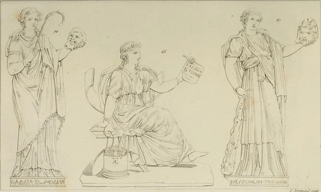 An illustration from Mythologische Gallerie; eine Sammlung von mehr als 750 antiken Denkmälern, Statuen, geschnittenen Steinen, Münzen und Gemälden, auf den 191 Original-Kupferblättern der französischen Ausg, 1848, leaf 56