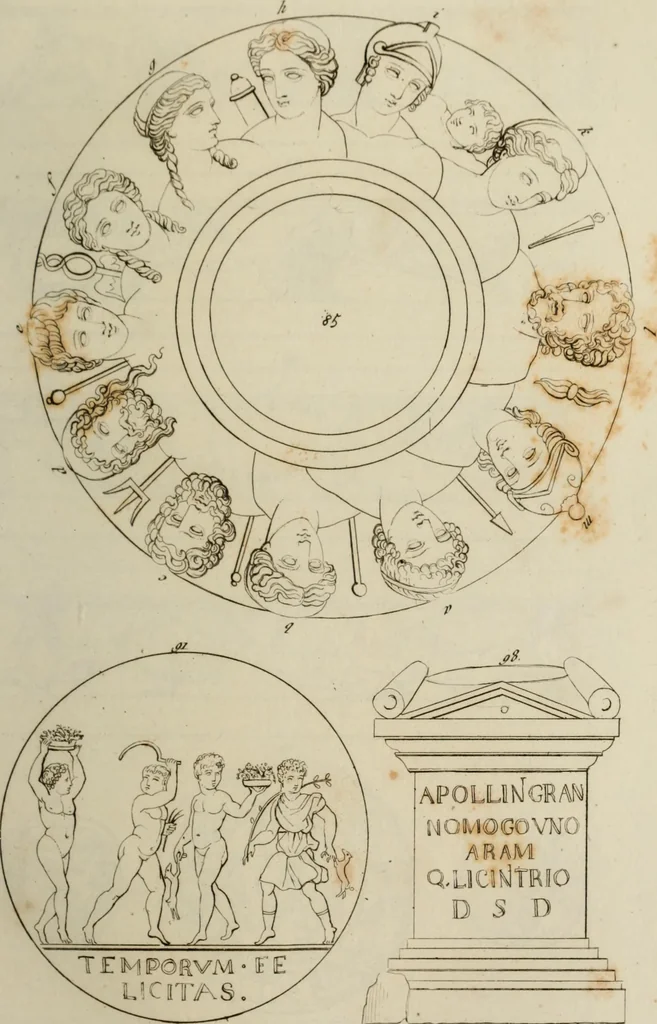 An illustration from Mythologische Gallerie; eine Sammlung von mehr als 750 antiken Denkmälern, Statuen, geschnittenen Steinen, Münzen und Gemälden, auf den 191 Original-Kupferblättern der französischen Ausg, 1848, leaf 68