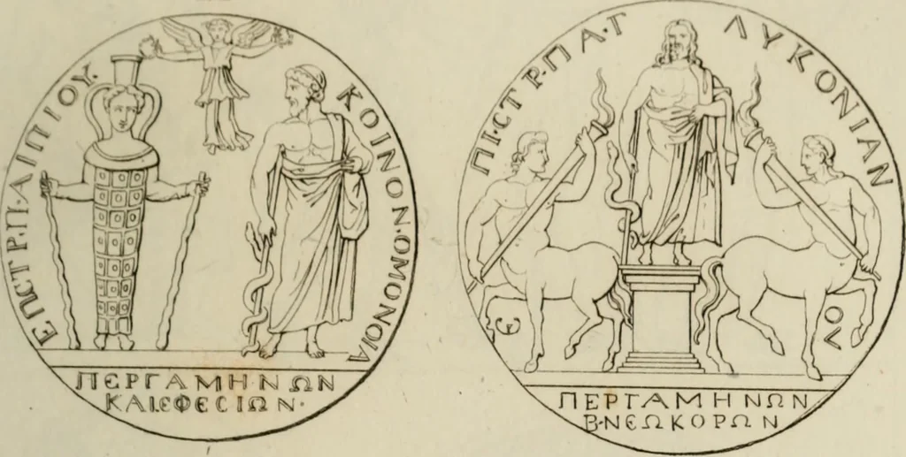 An illustration from Mythologische Gallerie; eine Sammlung von mehr als 750 antiken Denkmälern, Statuen, geschnittenen Steinen, Münzen und Gemälden, auf den 191 Original-Kupferblättern der französischen Ausg, 1848, leaf 76