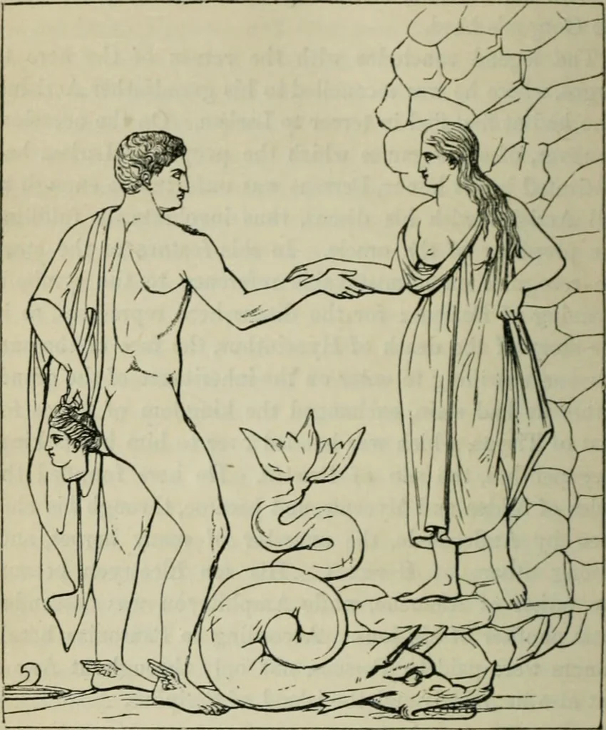 An illustration from The mythology of Greece and Rome : with special reference to its use in art, 1894, leaf 225