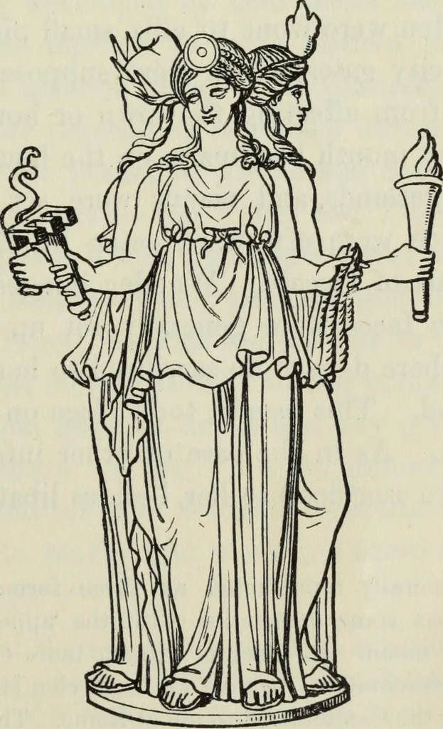An illustration from The mythology of Greece and Rome : with special references to its use in art, 1900, leaf 180