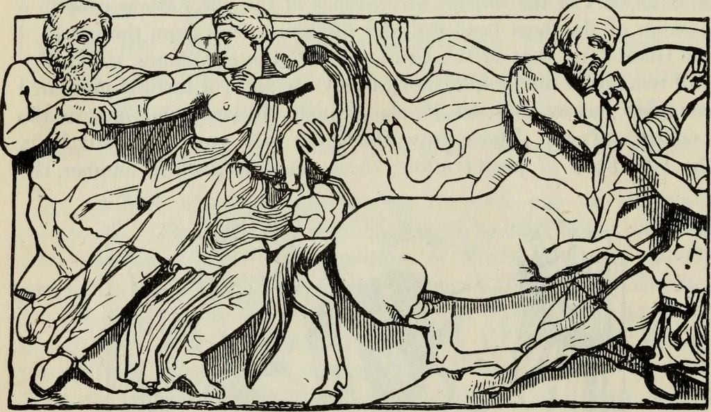 An illustration from The mythology of Greece and Rome : with special references to its use in art, 1900, leaf 197