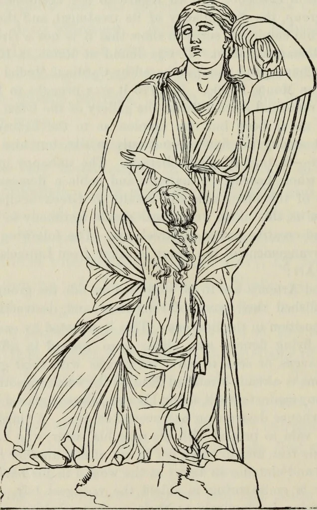 An illustration from The mythology of Greece and Rome : with special references to its use in art, 1900, leaf 209