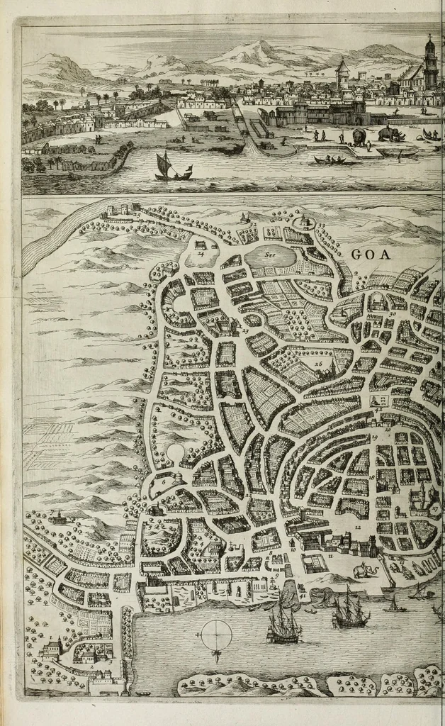 An illustration from Naauwkeurige beschryvinge van Malabar en Choromandel, der zelver aangrenzende ryken, en het machtige eyland Ceylon : nevens een omstandige en grondigh doorzochte ontdekking en wederlegginge van de afgoderye der Oost-Indische heydenen ..., 1672, leaf 108