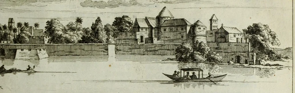 An illustration from Naauwkeurige beschryvinge van Malabar en Choromandel, der zelver aangrenzende ryken, en het machtige eyland Ceylon : nevens een omstandige en grondigh doorzochte ontdekking en wederlegginge van de afgoderye der Oost-Indische heydenen ..., 1672, leaf 153