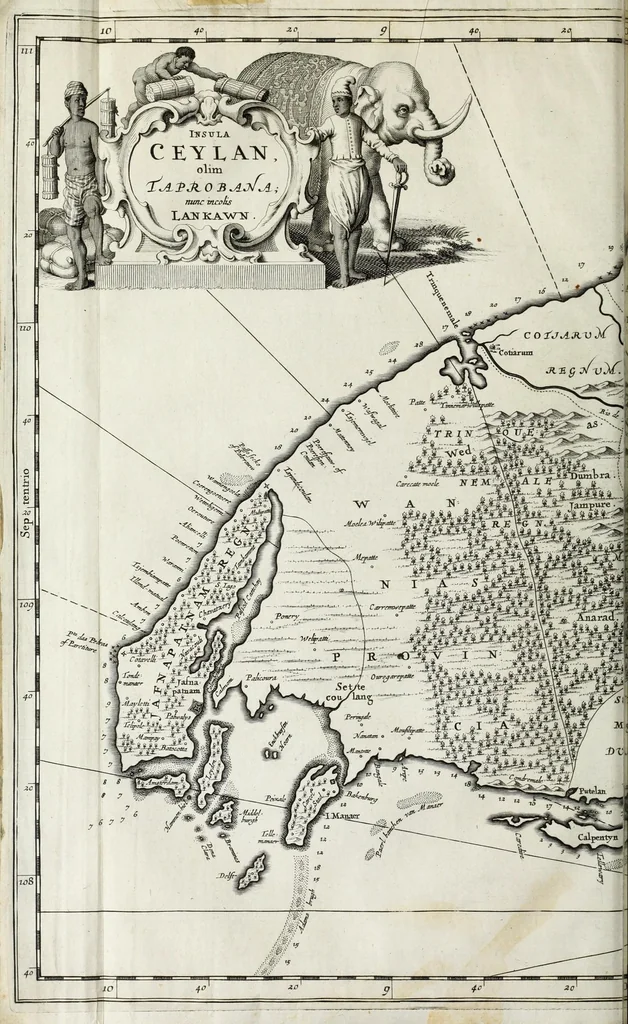 An illustration from Naauwkeurige beschryvinge van Malabar en Choromandel, der zelver aangrenzende ryken, en het machtige eyland Ceylon : nevens een omstandige en grondigh doorzochte ontdekking en wederlegginge van de afgoderye der Oost-Indische heydenen ..., 1672, leaf 292