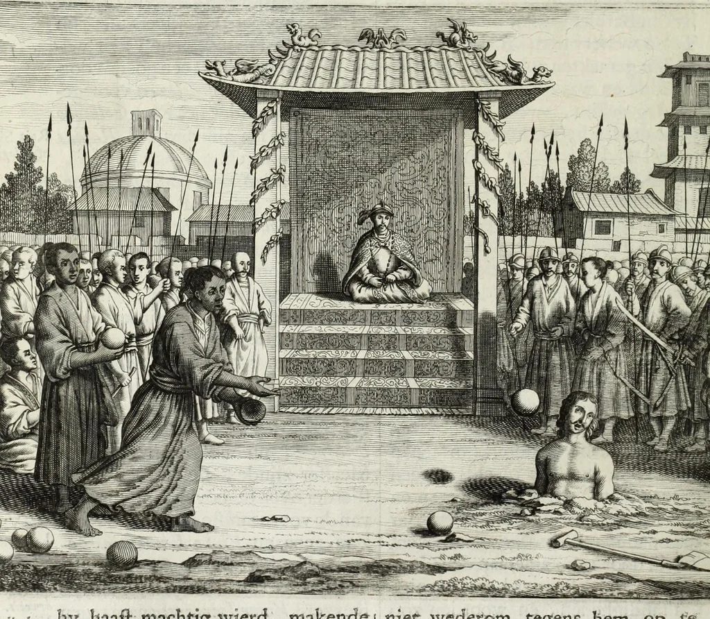 An illustration from Naauwkeurige beschryvinge van Malabar en Choromandel, der zelver aangrenzende ryken, en het machtige eyland Ceylon : nevens een omstandige en grondigh doorzochte ontdekking en wederlegginge van de afgoderye der Oost-Indische heydenen ..., 1672, leaf 298