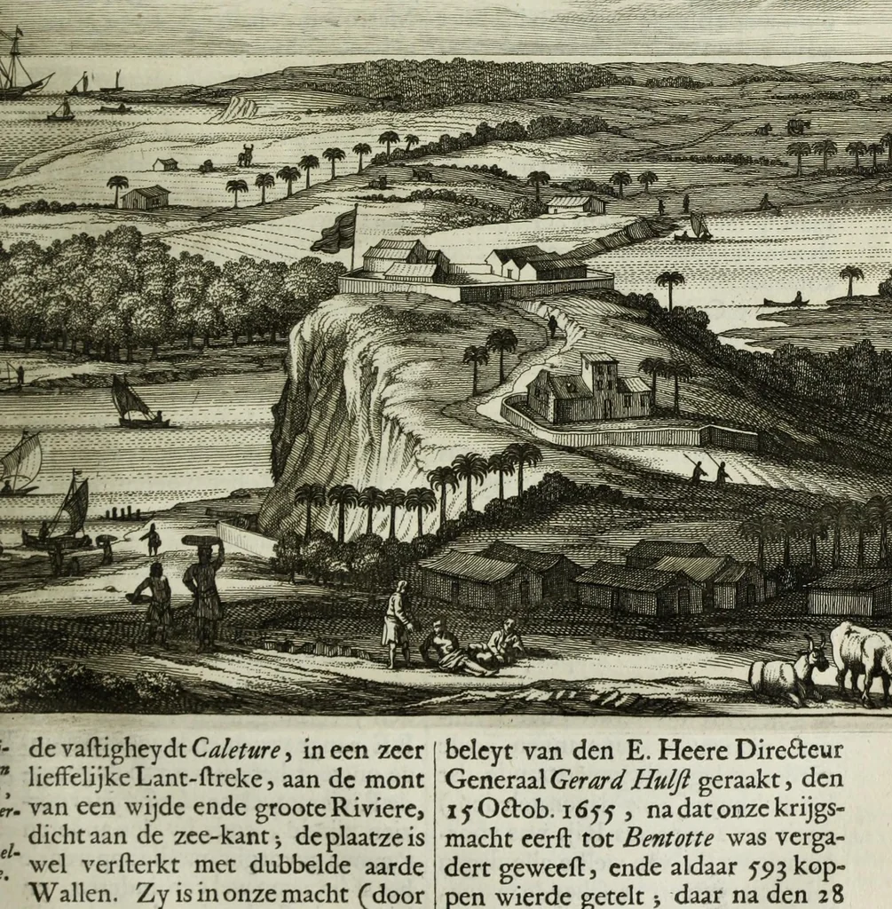 An illustration from Naauwkeurige beschryvinge van Malabar en Choromandel, der zelver aangrenzende ryken, en het machtige eyland Ceylon : nevens een omstandige en grondigh doorzochte ontdekking en wederlegginge van de afgoderye der Oost-Indische heydenen ..., 1672, leaf 371