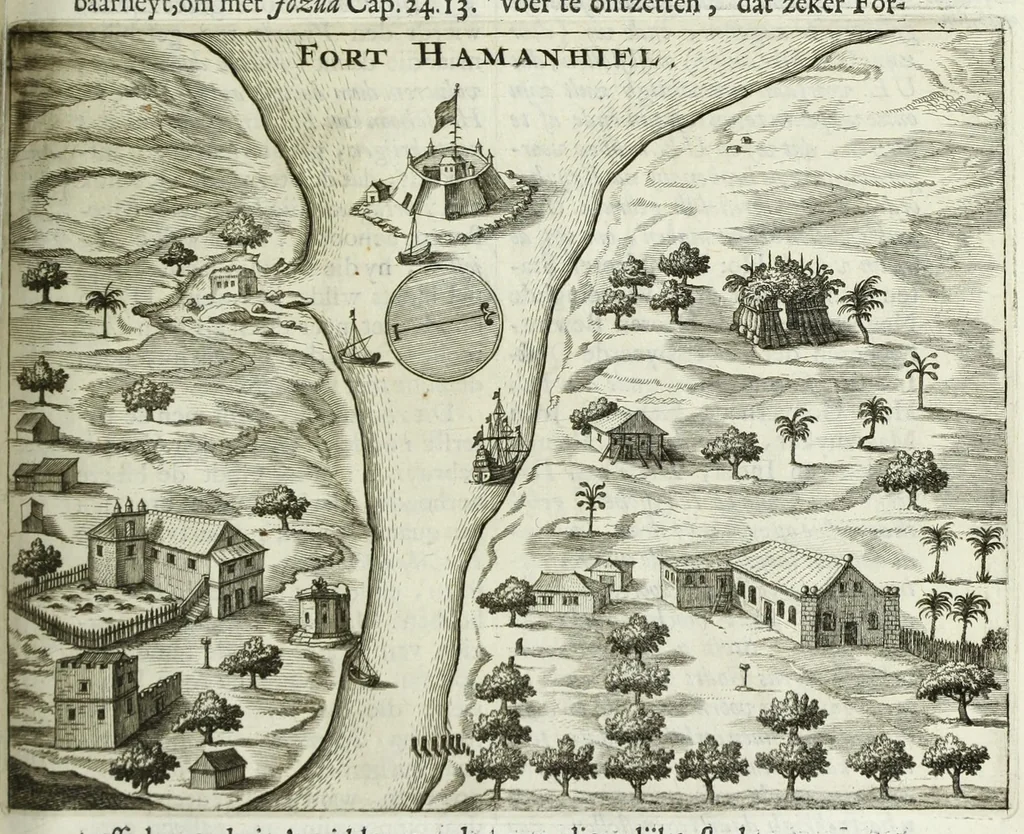An illustration from Naauwkeurige beschryvinge van Malabar en Choromandel, der zelver aangrenzende ryken, en het machtige eyland Ceylon : nevens een omstandige en grondigh doorzochte ontdekking en wederlegginge van de afgoderye der Oost-Indische heydenen ..., 1672, leaf 487
