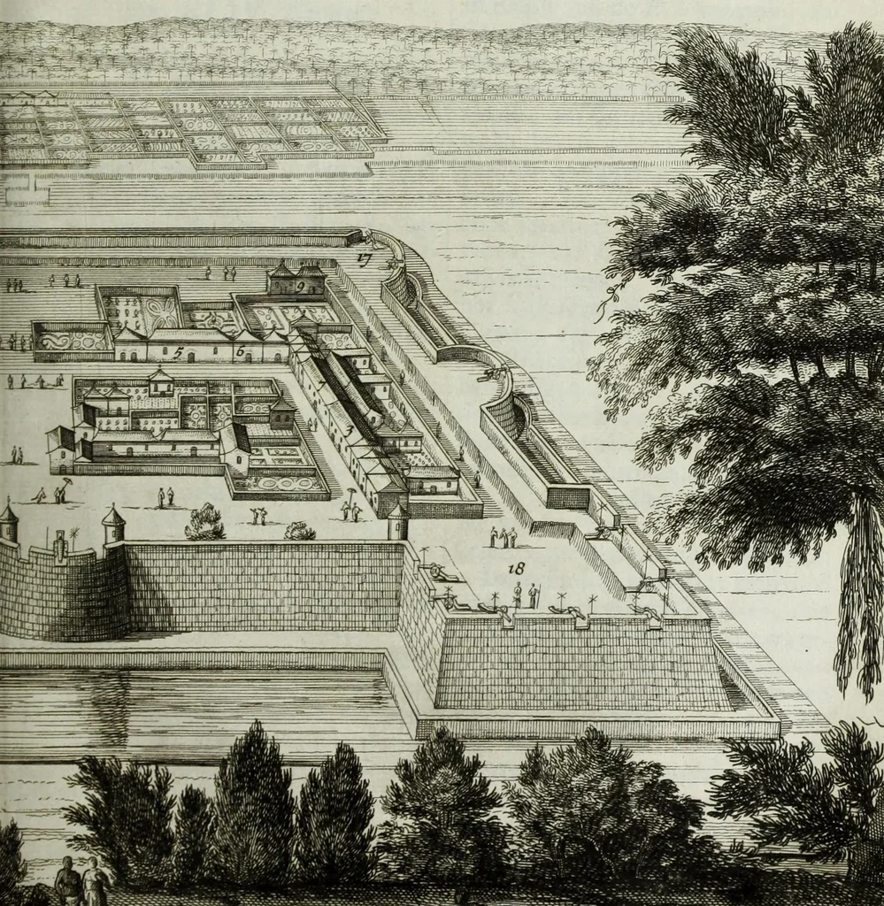 An illustration from Naauwkeurige beschryvinge van Malabar en Choromandel, der zelver aangrenzende ryken, en het machtige eyland Ceylon : nevens een omstandige en grondigh doorzochte ontdekking en wederlegginge van de afgoderye der Oost-Indische heydenen ..., 1672, leaf 491