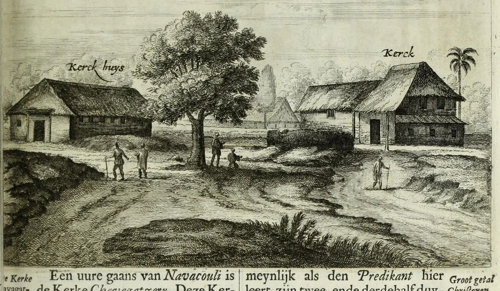 An illustration from Naauwkeurige beschryvinge van Malabar en Choromandel, der zelver aangrenzende ryken, en het machtige eyland Ceylon : nevens een omstandige en grondigh doorzochte ontdekking en wederlegginge van de afgoderye der Oost-Indische heydenen ..., 1672, leaf 515
