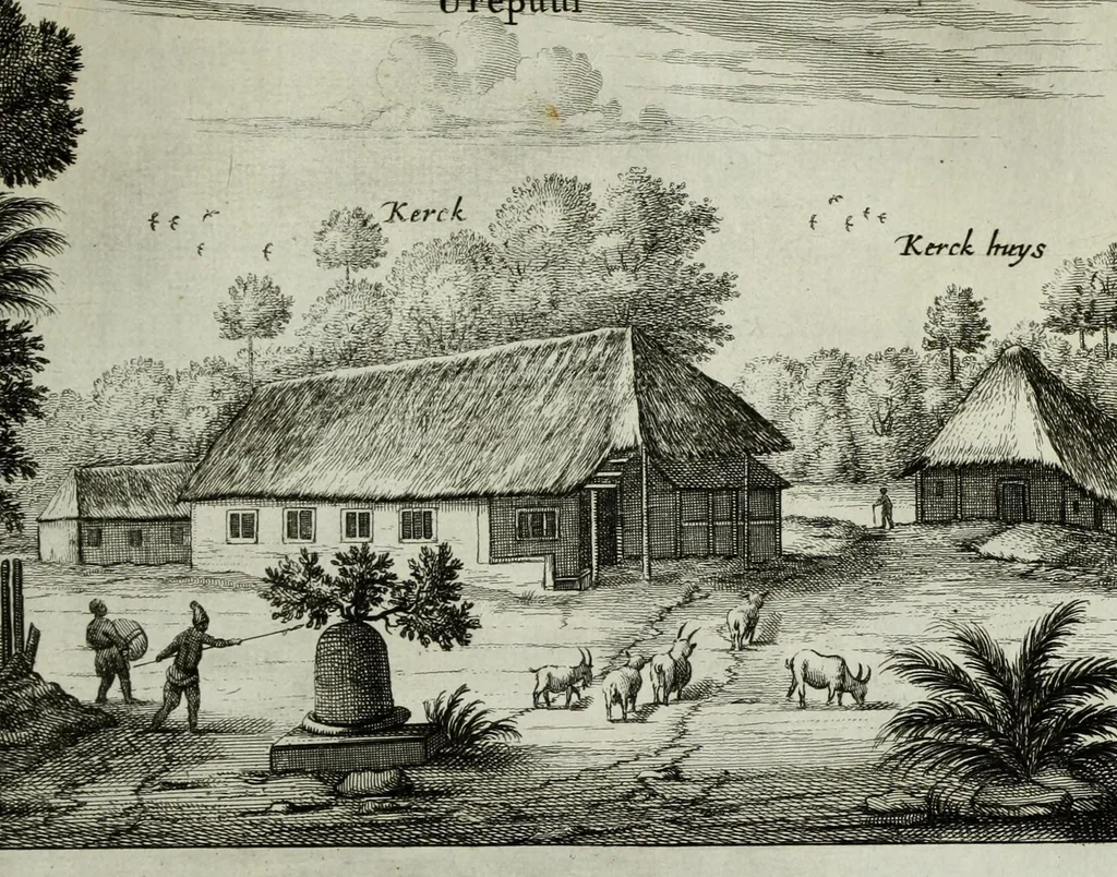 An illustration from Naauwkeurige beschryvinge van Malabar en Choromandel, der zelver aangrenzende ryken, en het machtige eyland Ceylon : nevens een omstandige en grondigh doorzochte ontdekking en wederlegginge van de afgoderye der Oost-Indische heydenen ..., 1672, leaf 519