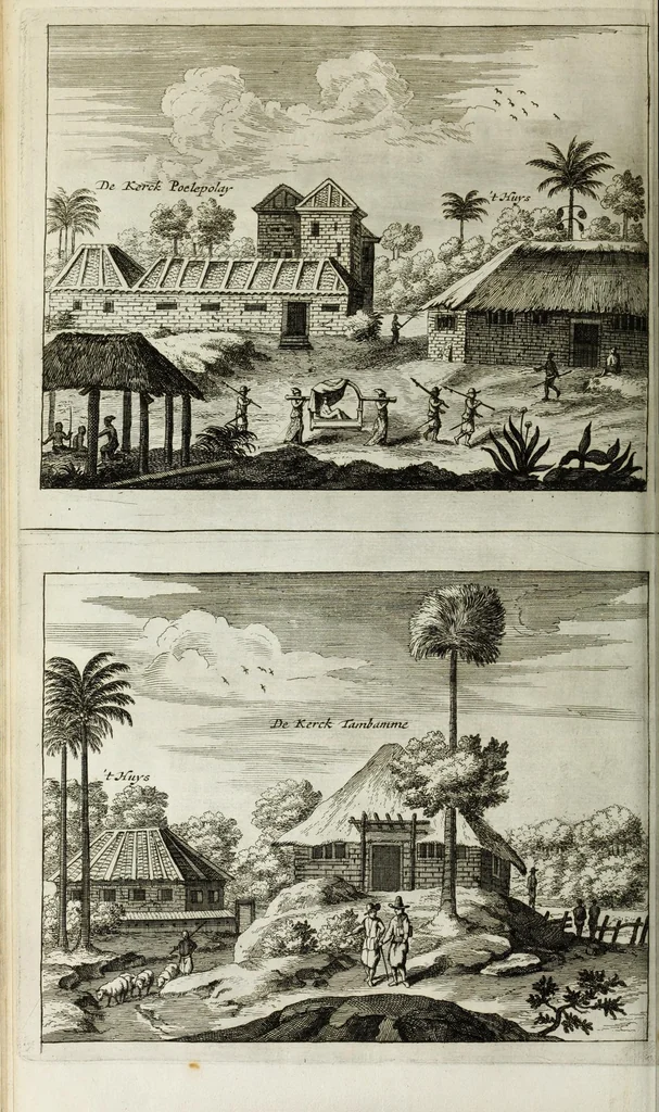 An illustration from Naauwkeurige beschryvinge van Malabar en Choromandel, der zelver aangrenzende ryken, en het machtige eyland Ceylon : nevens een omstandige en grondigh doorzochte ontdekking en wederlegginge van de afgoderye der Oost-Indische heydenen ..., 1672, leaf 524