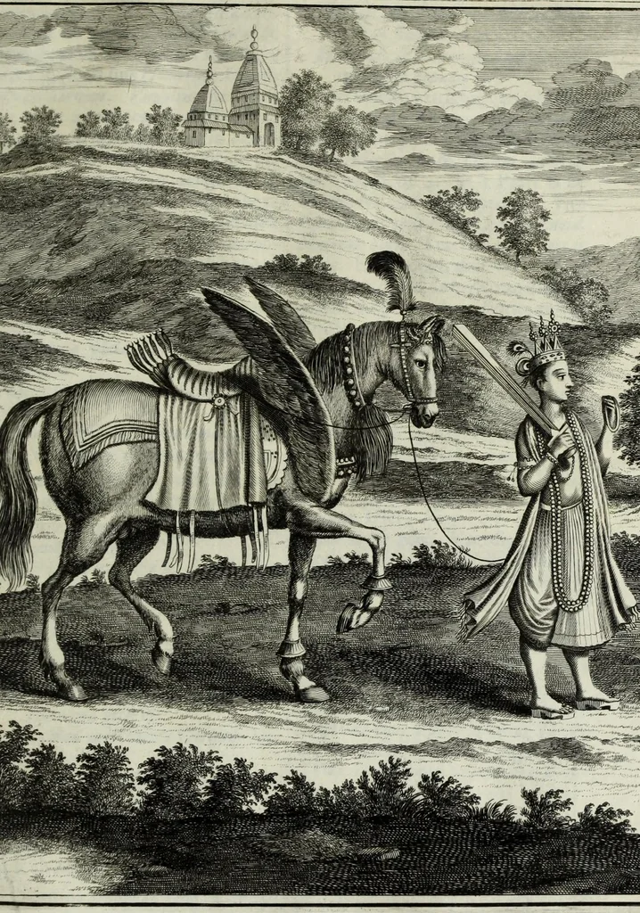 An illustration from Naauwkeurige beschryvinge van Malabar en Choromandel, der zelver aangrenzende ryken, en het machtige eyland Ceylon : nevens een omstandige en grondigh doorzochte ontdekking en wederlegginge van de afgoderye der Oost-Indische heydenen ..., 1672, leaf 731