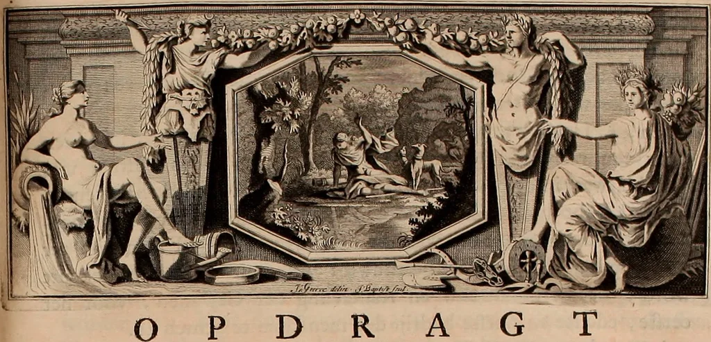 An illustration from Naauwkeurige beschryving der aardgewassen, waar in de veelerley aart en bijzondere eigenschappen der boomen, heesters, kruyden, bloemen, met haare vrugten, zaden, wortelen en bollen, neevens derzelver waare voort-teeling, gelukkige aanwinning, en heylzaame genees-krachten ... beschreeven worden;, 1696, leaf 12