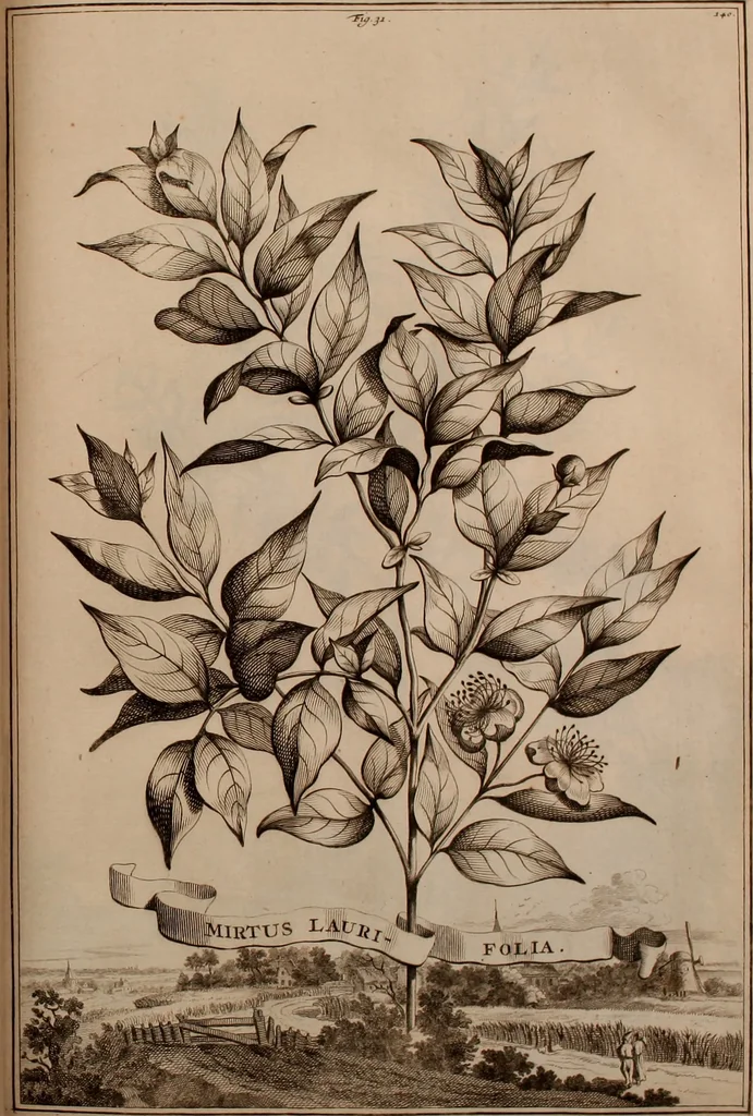 An illustration from Naauwkeurige beschryving der aardgewassen, waar in de veelerley aart en bijzondere eigenschappen der boomen, heesters, kruyden, bloemen, met haare vrugten, zaden, wortelen en bollen, neevens derzelver waare voort-teeling, gelukkige aanwinning, en heylzaame genees-krachten ... beschreeven worden;, 1696, leaf 176