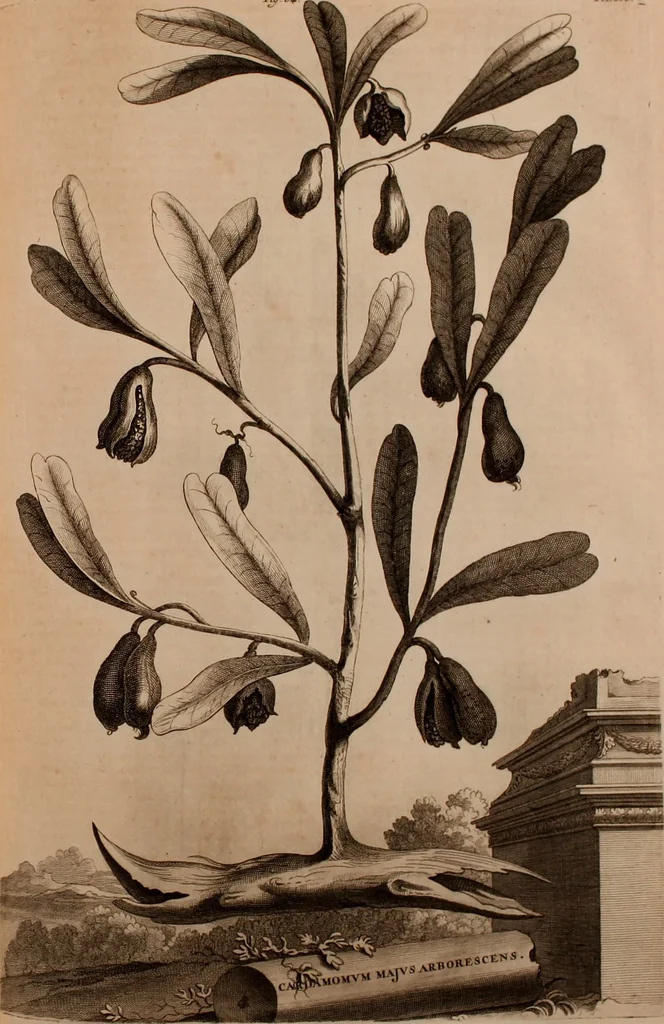 An illustration from Naauwkeurige beschryving der aardgewassen, waar in de veelerley aart en bijzondere eigenschappen der boomen, heesters, kruyden, bloemen, met haare vrugten, zaden, wortelen en bollen, neevens derzelver waare voort-teeling, gelukkige aanwinning, en heylzaame genees-krachten ... beschreeven worden;, 1696, leaf 298
