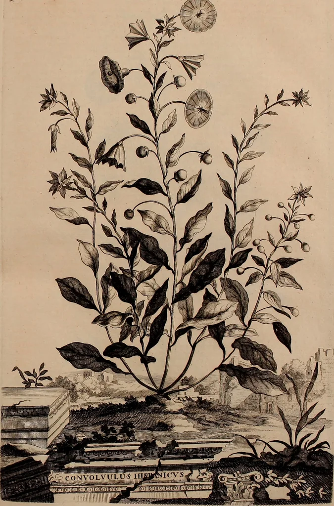 An illustration from Naauwkeurige beschryving der aardgewassen, waar in de veelerley aart en bijzondere eigenschappen der boomen, heesters, kruyden, bloemen, met haare vrugten, zaden, wortelen en bollen, neevens derzelver waare voort-teeling, gelukkige aanwinning, en heylzaame genees-krachten ... beschreeven worden;, 1696, leaf 566