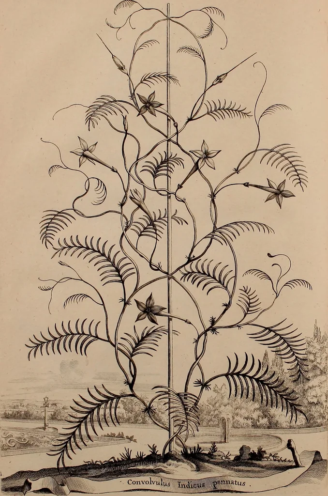An illustration from Naauwkeurige beschryving der aardgewassen, waar in de veelerley aart en bijzondere eigenschappen der boomen, heesters, kruyden, bloemen, met haare vrugten, zaden, wortelen en bollen, neevens derzelver waare voort-teeling, gelukkige aanwinning, en heylzaame genees-krachten ... beschreeven worden;, 1696, leaf 573