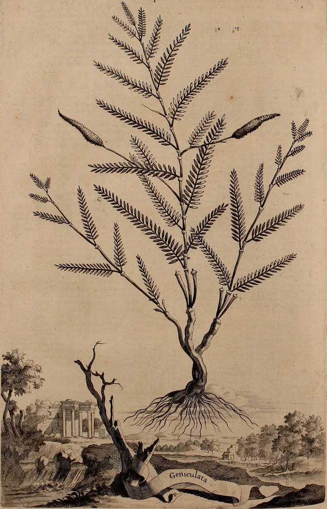An illustration from Naauwkeurige beschryving der aardgewassen, waar in de veelerley aart en bijzondere eigenschappen der boomen, heesters, kruyden, bloemen, met haare vrugten, zaden, wortelen en bollen, neevens derzelver waare voort-teeling, gelukkige aanwinning, en heylzaame genees-krachten ... beschreeven worden;, 1696, leaf 585
