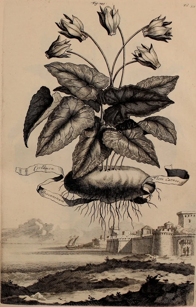 An illustration from Naauwkeurige beschryving der aardgewassen, waar in de veelerley aart en bijzondere eigenschappen der boomen, heesters, kruyden, bloemen, met haare vrugten, zaden, wortelen en bollen, neevens derzelver waare voort-teeling, gelukkige aanwinning, en heylzaame genees-krachten ... beschreeven worden;, 1696, leaf 608