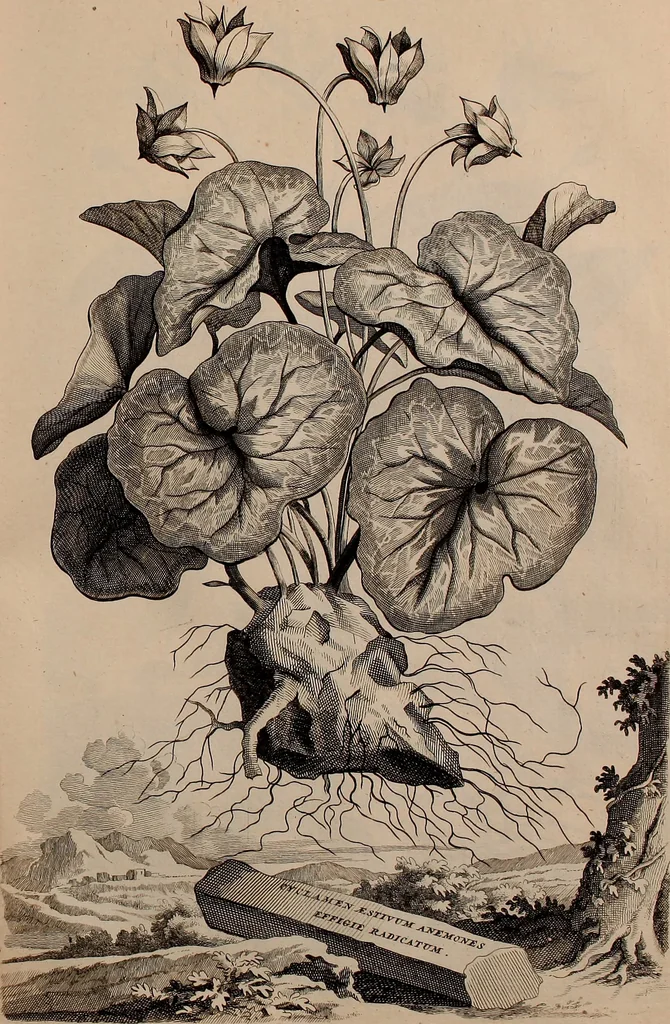 An illustration from Naauwkeurige beschryving der aardgewassen, waar in de veelerley aart en bijzondere eigenschappen der boomen, heesters, kruyden, bloemen, met haare vrugten, zaden, wortelen en bollen, neevens derzelver waare voort-teeling, gelukkige aanwinning, en heylzaame genees-krachten ... beschreeven worden;, 1696, leaf 610