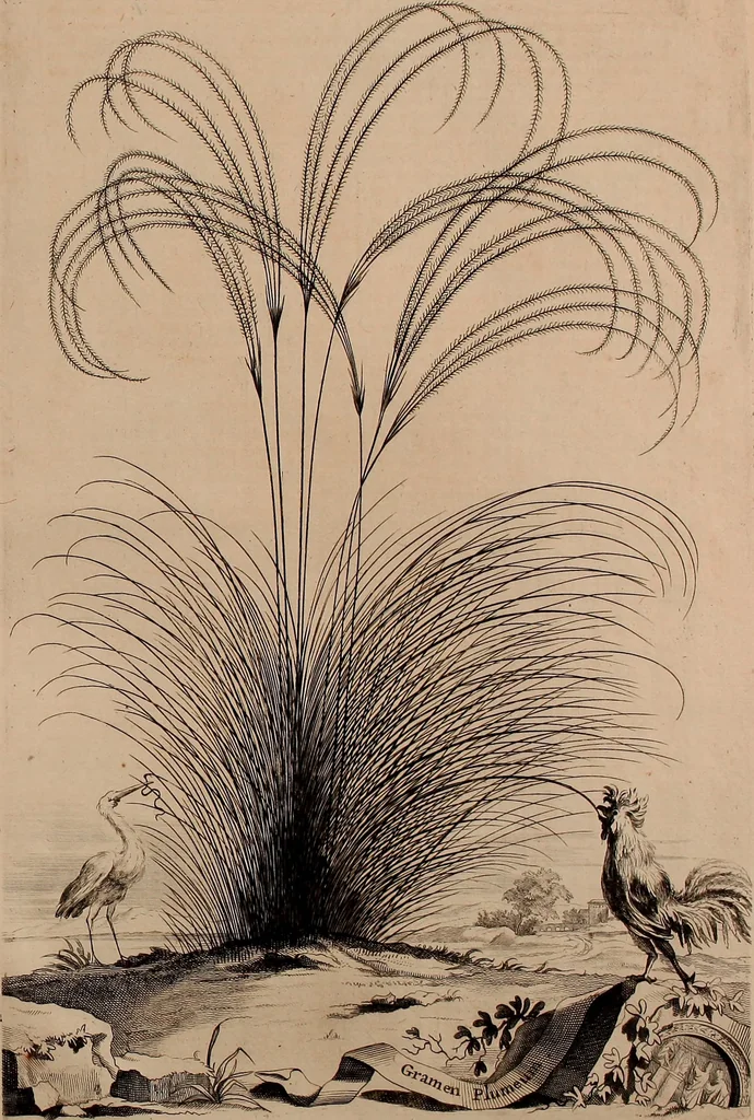 An illustration from Naauwkeurige beschryving der aardgewassen, waar in de veelerley aart en bijzondere eigenschappen der boomen, heesters, kruyden, bloemen, met haare vrugten, zaden, wortelen en bollen, neevens derzelver waare voort-teeling, gelukkige aanwinning, en heylzaame genees-krachten ... beschreeven worden;, 1696, leaf 696
