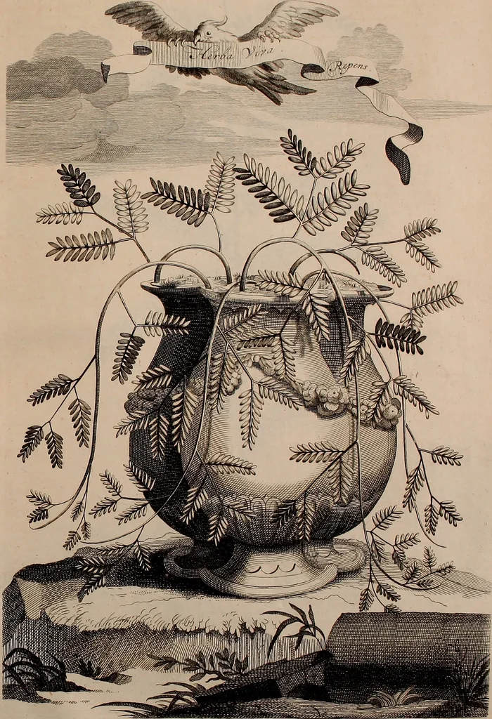 An illustration from Naauwkeurige beschryving der aardgewassen, waar in de veelerley aart en bijzondere eigenschappen der boomen, heesters, kruyden, bloemen, met haare vrugten, zaden, wortelen en bollen, neevens derzelver waare voort-teeling, gelukkige aanwinning, en heylzaame genees-krachten ... beschreeven worden;, 1696, leaf 712