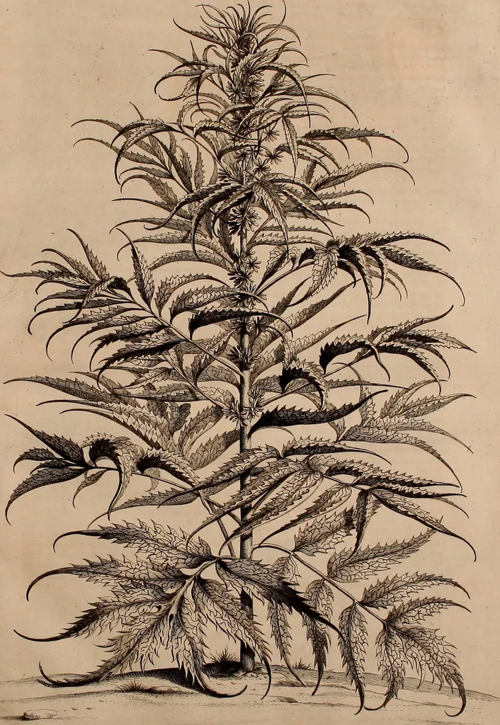 An illustration from Naauwkeurige beschryving der aardgewassen, waar in de veelerley aart en bijzondere eigenschappen der boomen, heesters, kruyden, bloemen, met haare vrugten, zaden, wortelen en bollen, neevens derzelver waare voort-teeling, gelukkige aanwinning, en heylzaame genees-krachten ... beschreeven worden;, 1696, leaf 110