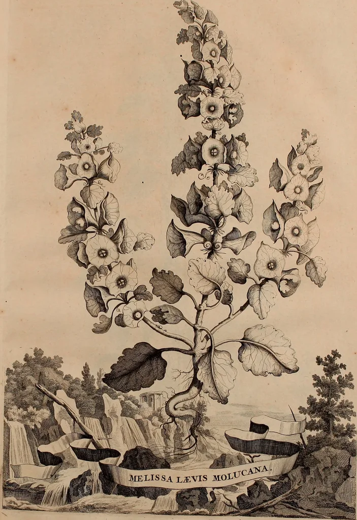 An illustration from Naauwkeurige beschryving der aardgewassen, waar in de veelerley aart en bijzondere eigenschappen der boomen, heesters, kruyden, bloemen, met haare vrugten, zaden, wortelen en bollen, neevens derzelver waare voort-teeling, gelukkige aanwinning, en heylzaame genees-krachten ... beschreeven worden;, 1696, leaf 142