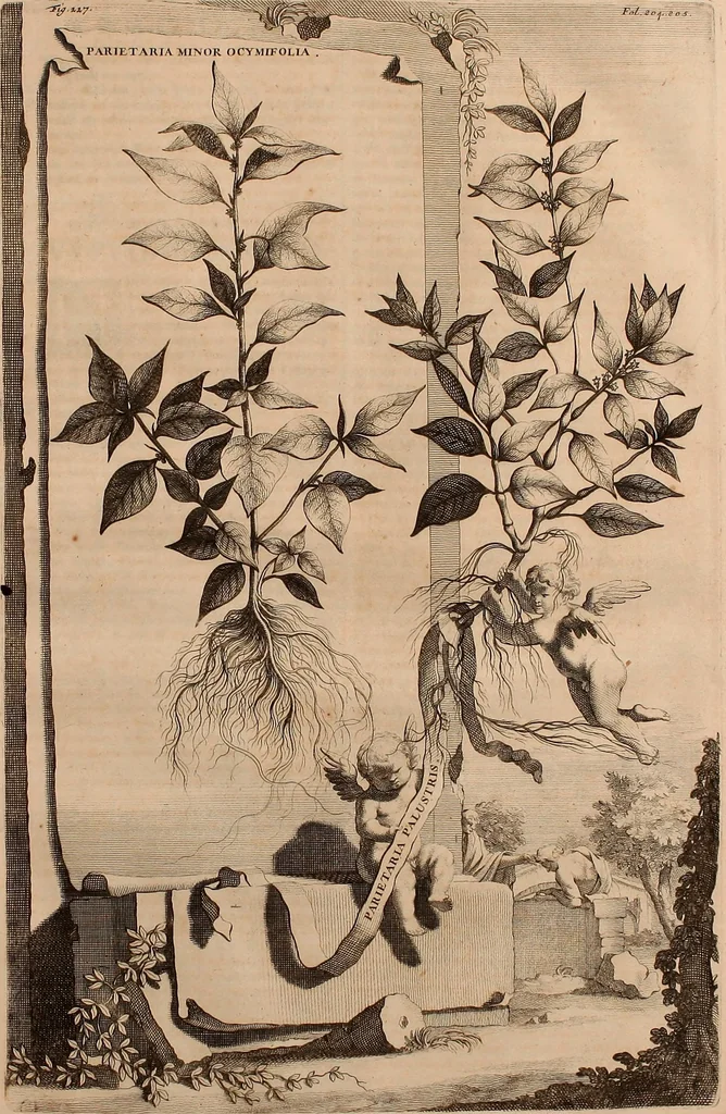 An illustration from Naauwkeurige beschryving der aardgewassen, waar in de veelerley aart en bijzondere eigenschappen der boomen, heesters, kruyden, bloemen, met haare vrugten, zaden, wortelen en bollen, neevens derzelver waare voort-teeling, gelukkige aanwinning, en heylzaame genees-krachten ... beschreeven worden;, 1696, leaf 184