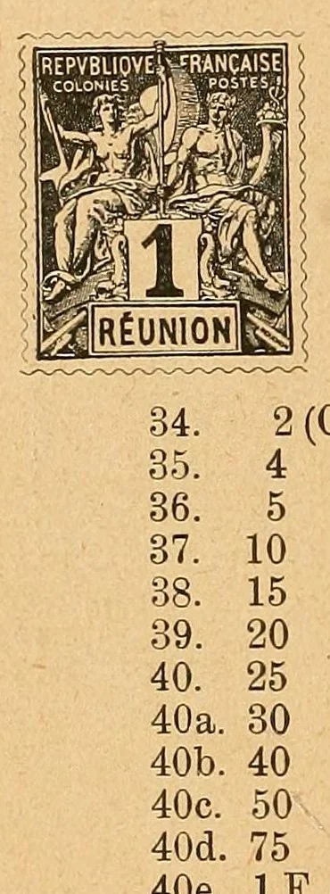 An illustration from Nachtrag zum I. Bande von Dr. Moschkau's Handbuch für Postmarken-Sammler, 1896, leaf 122