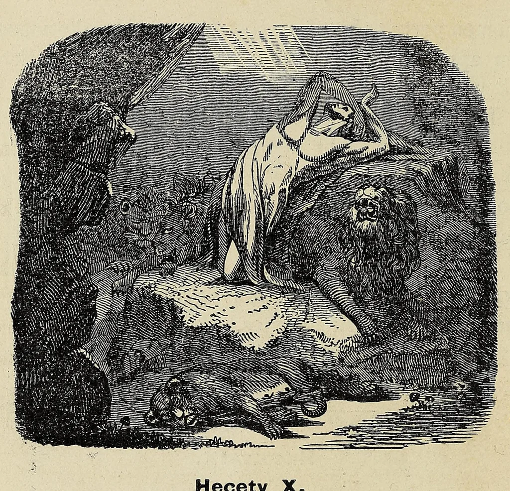 An illustration from Nakcokv es kerretv enhvteceskv. Muskokee or Creek first reader, 1875, leaf 34