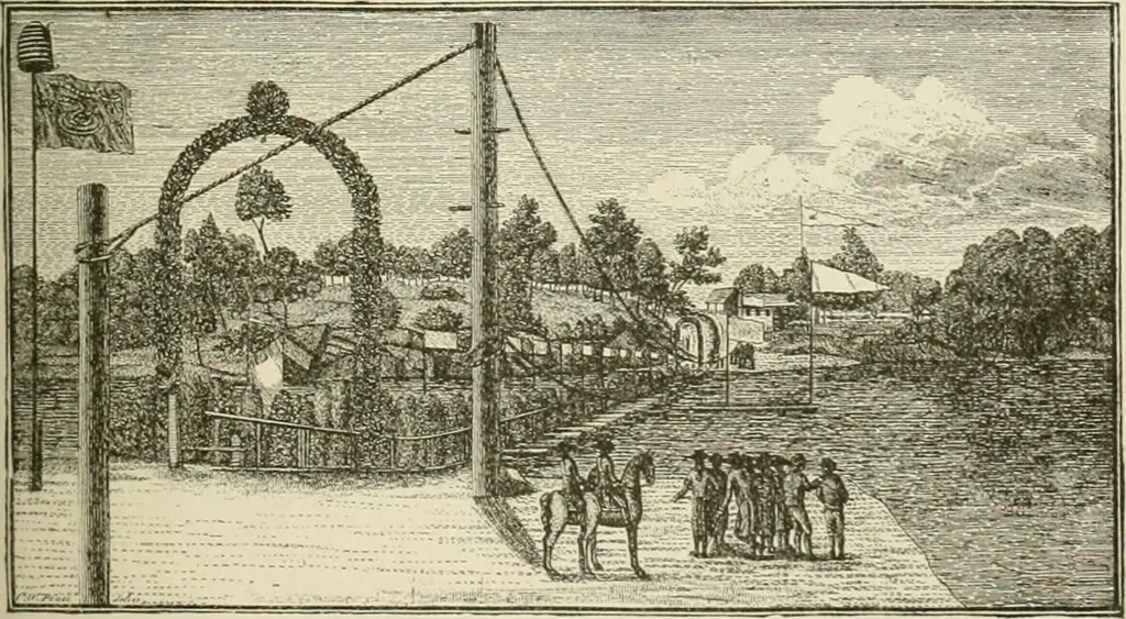 An illustration from Narrative and critical history of America, 1884, leaf 344