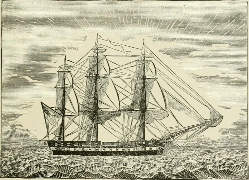 An illustration from Narrative and critical history of America, 1884, leaf 396