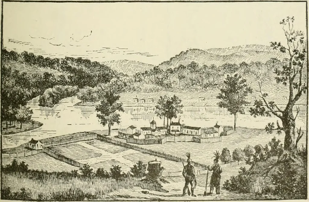 An illustration from Narrative and critical history of America, 1884, leaf 466