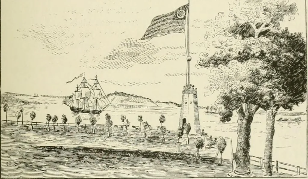 An illustration from Narrative and critical history of America, 1884, leaf 482