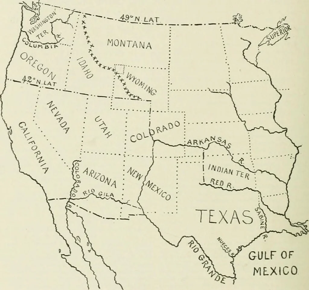 An illustration from Narrative and critical history of America, 1884, leaf 569