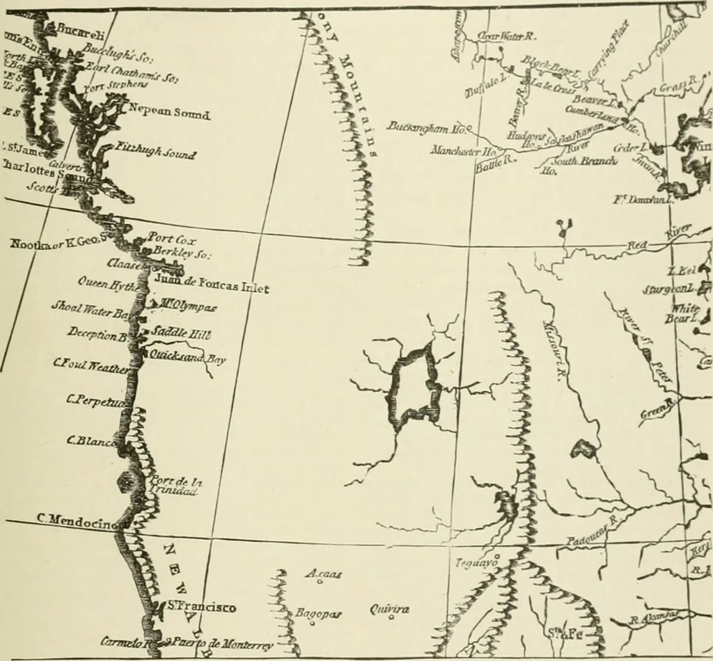 An illustration from Narrative and critical history of America, 1884, leaf 574