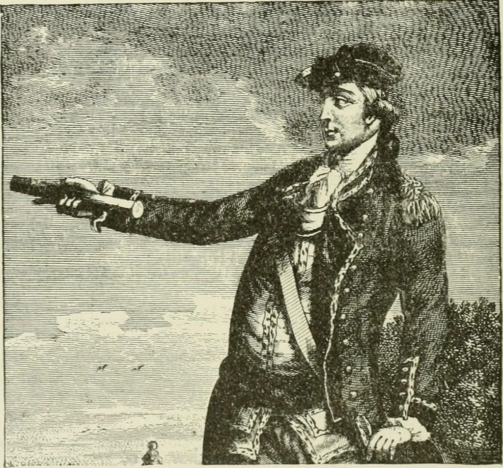 An illustration from Narrative and critical history of America, 1884, leaf 581