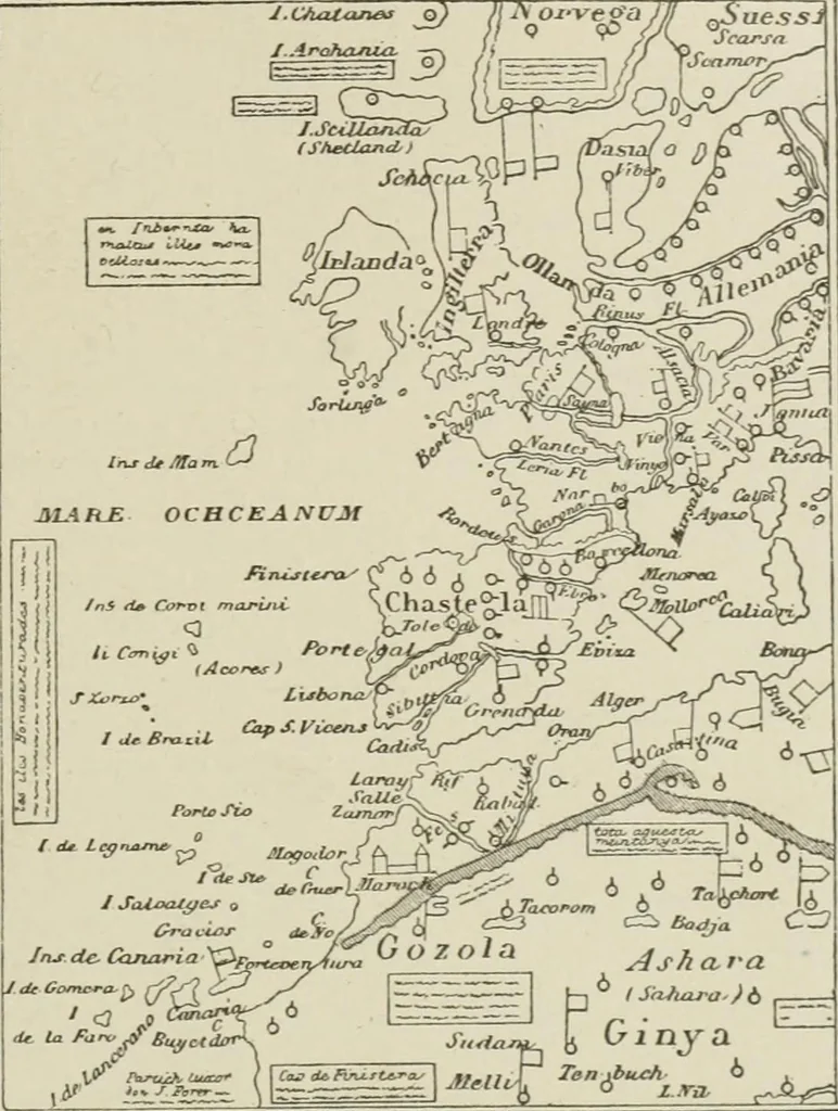 An illustration from Narrative and critical history of America, 1884, leaf 112