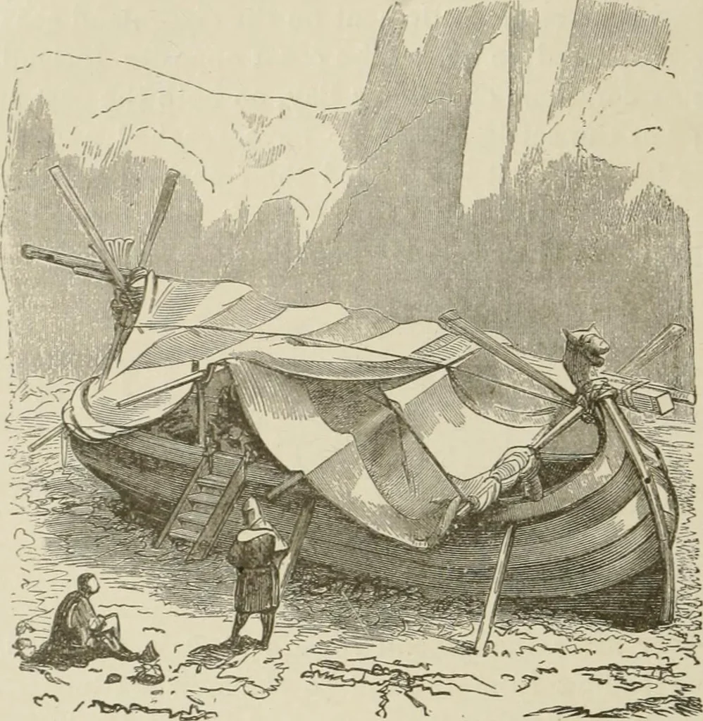An illustration from Narrative and critical history of America, 1884, leaf 121