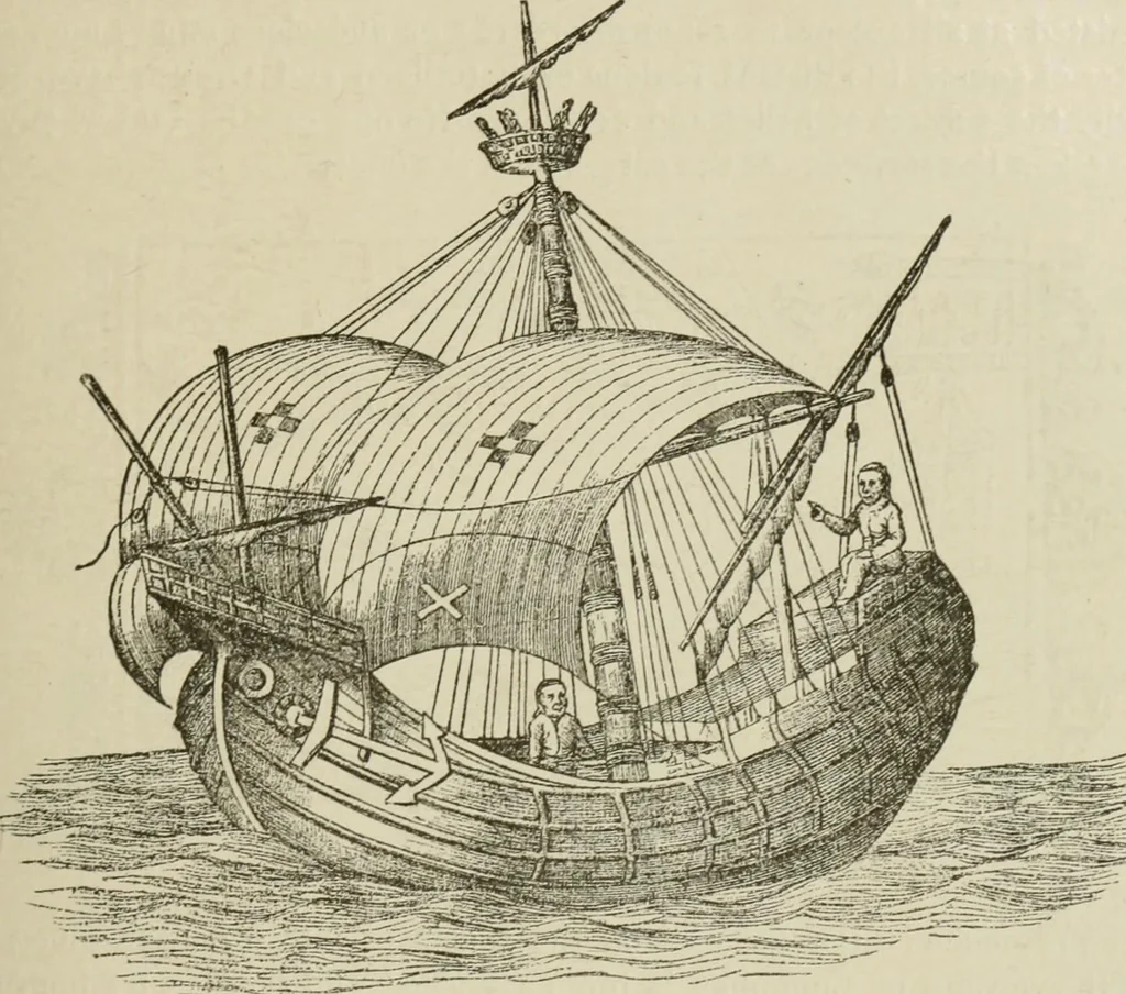 An illustration from Narrative and critical history of America, 1884, leaf 130
