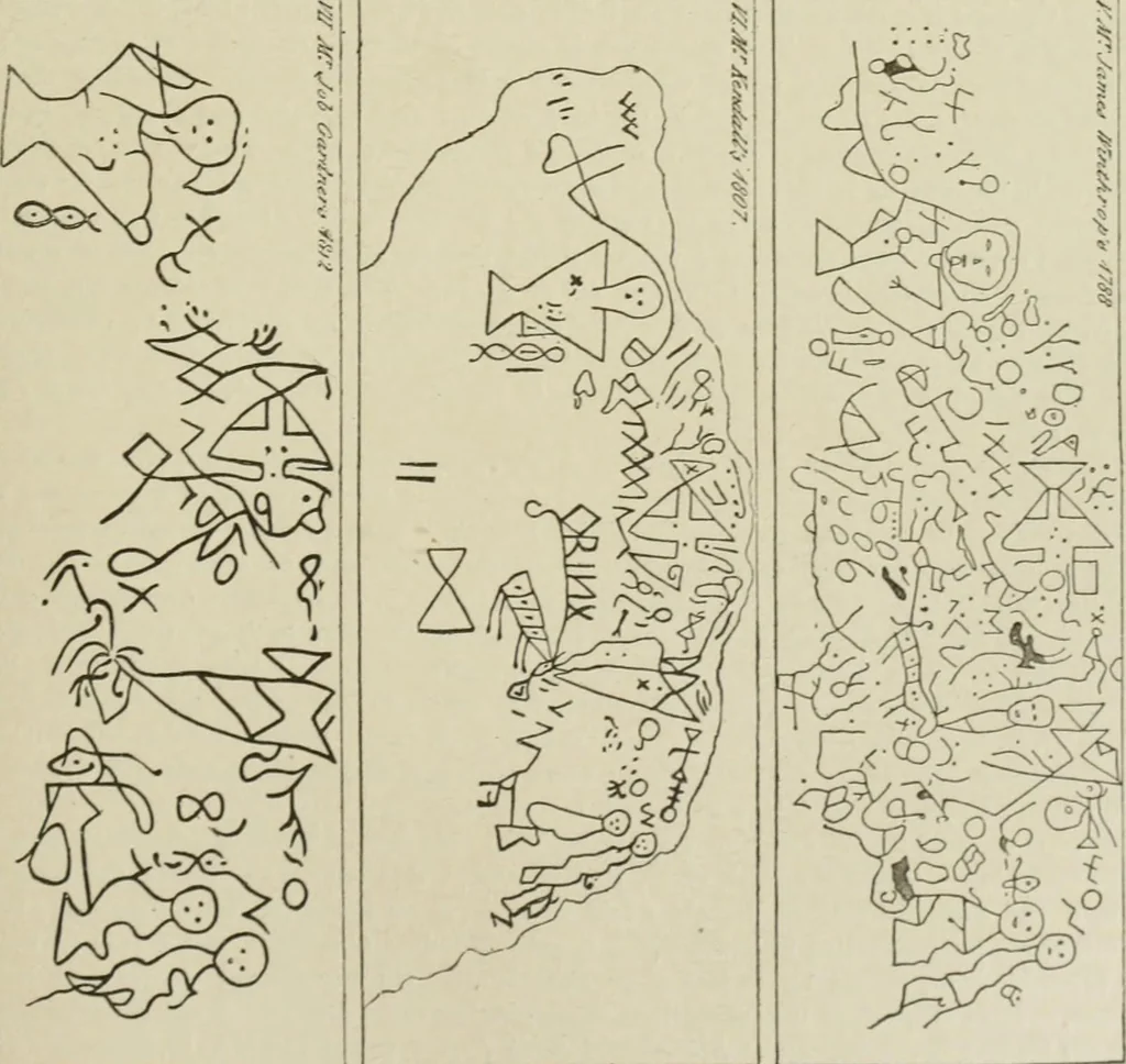 An illustration from Narrative and critical history of America, 1884, leaf 160