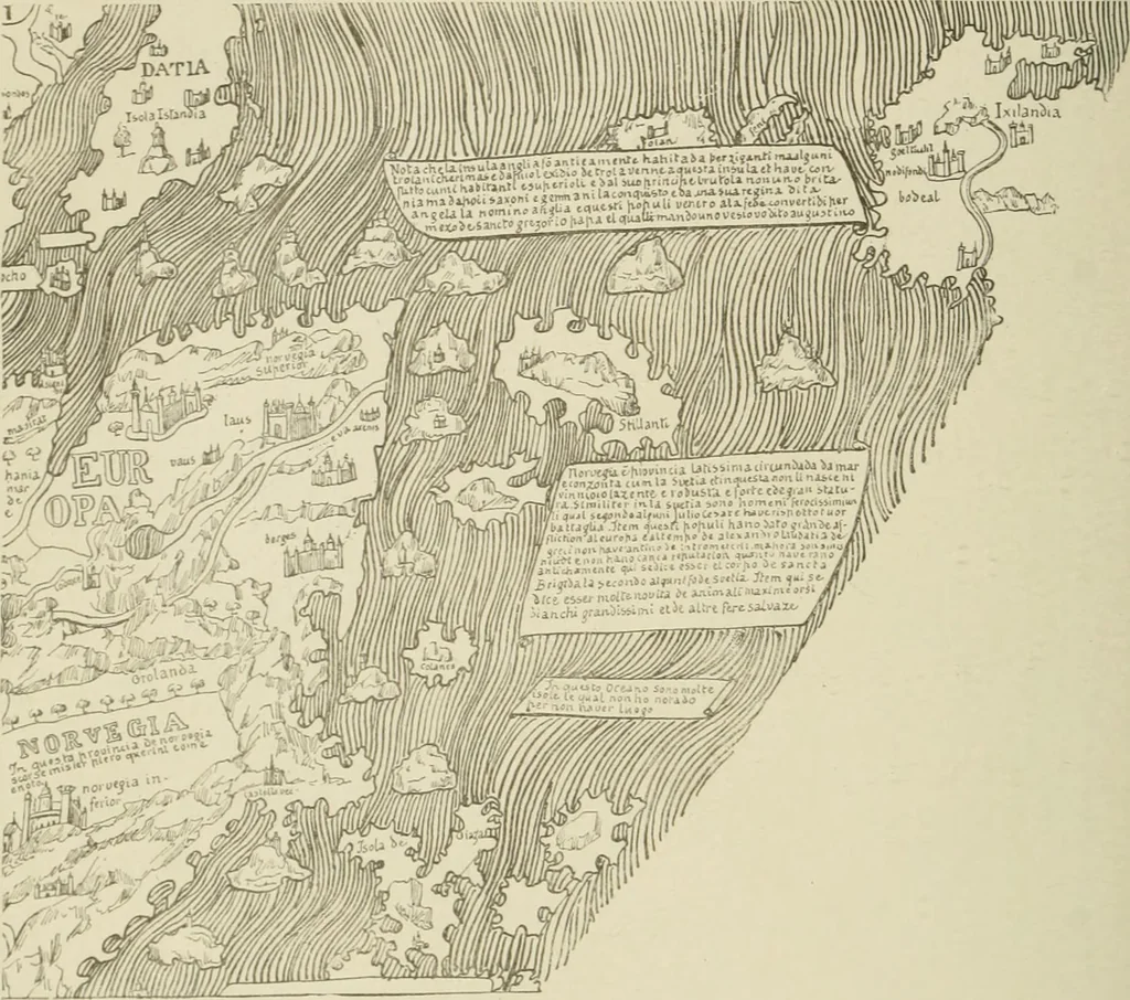 An illustration from Narrative and critical history of America, 1884, leaf 177