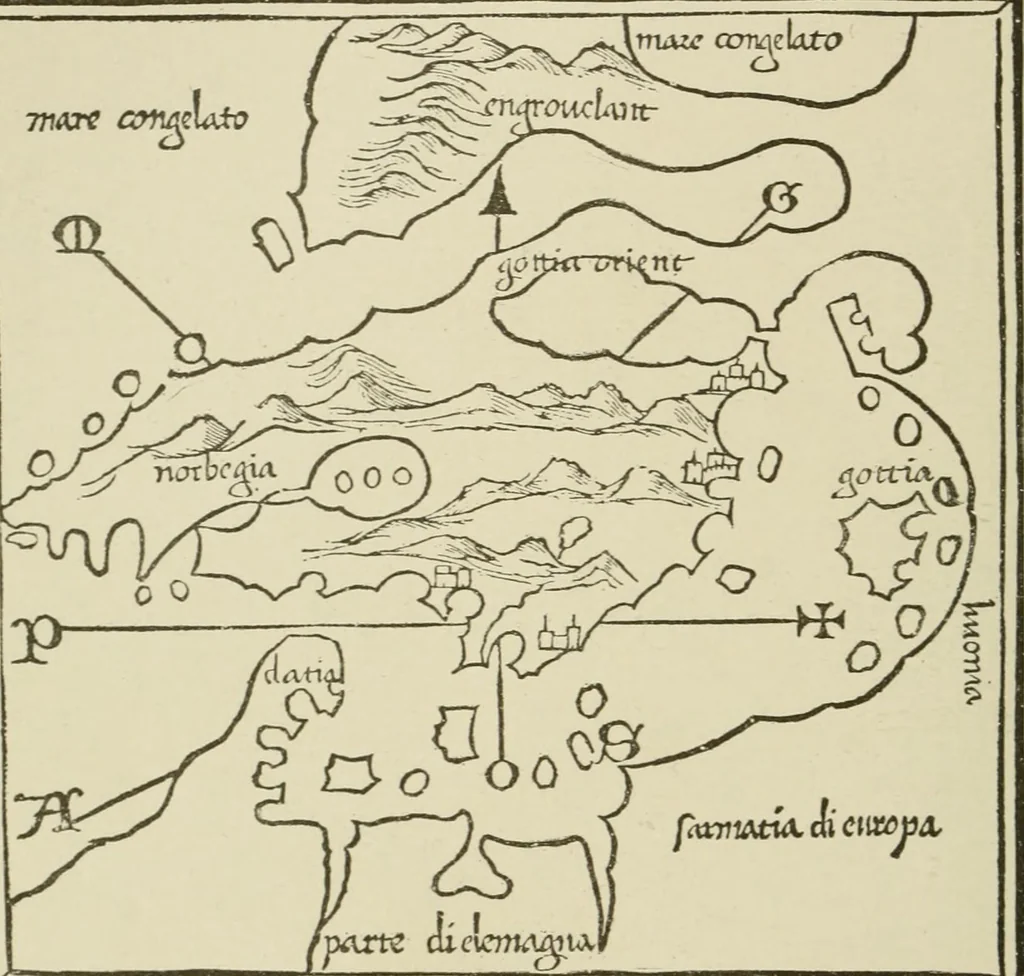 An illustration from Narrative and critical history of America, 1884, leaf 183